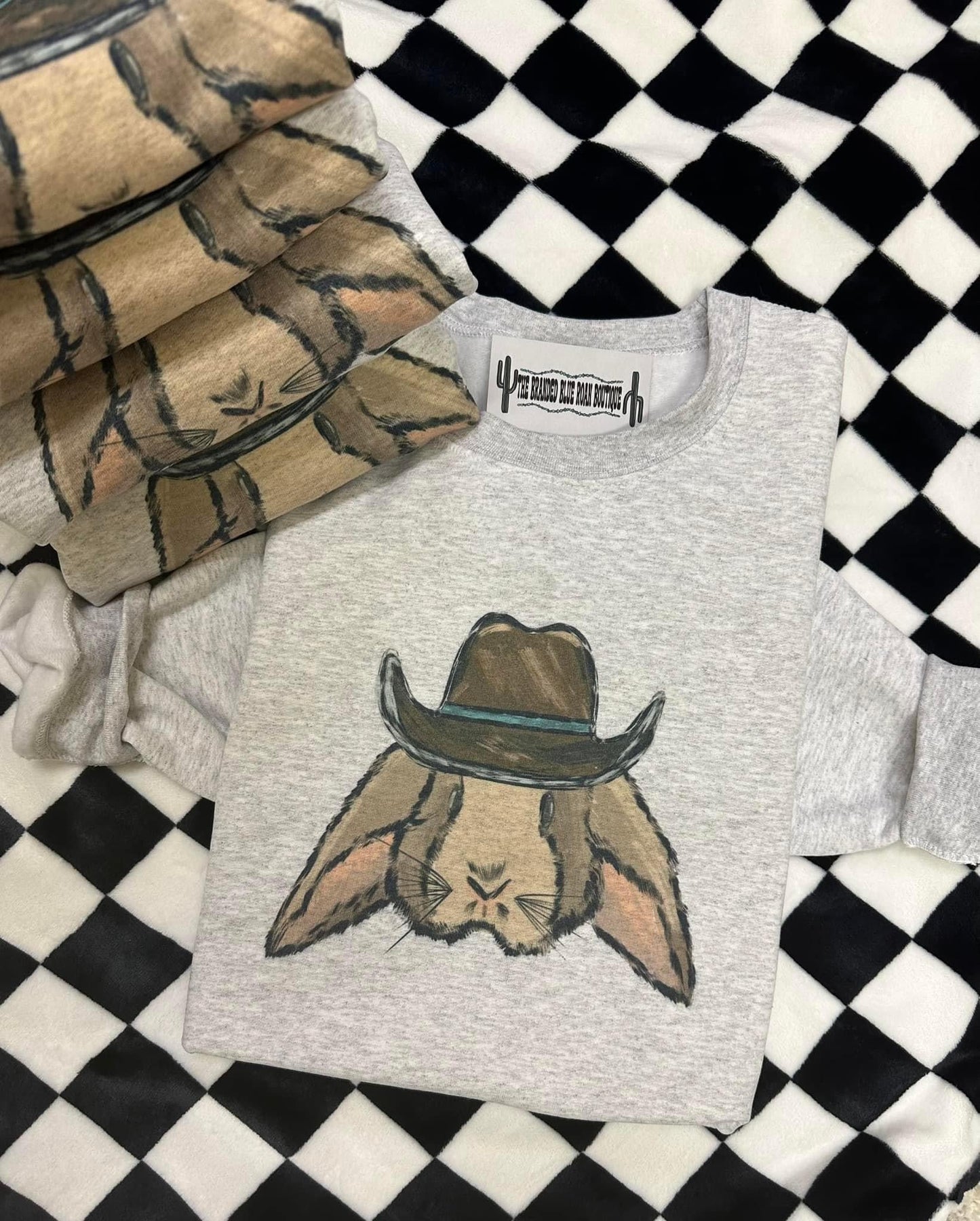 Western Bunny Cowboy Graphic Tee (light)