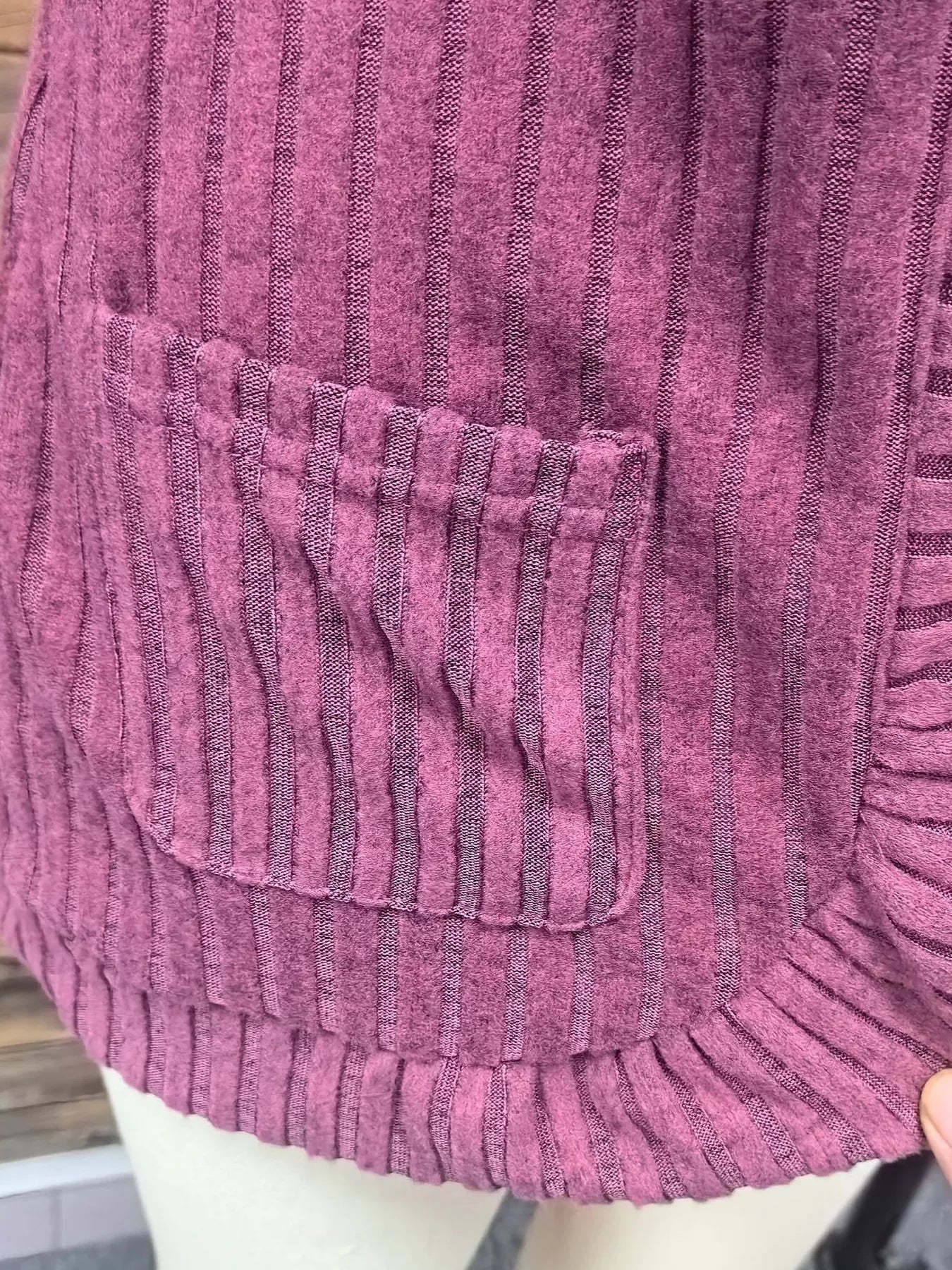 Ribbed Knit Open Front Cardigan