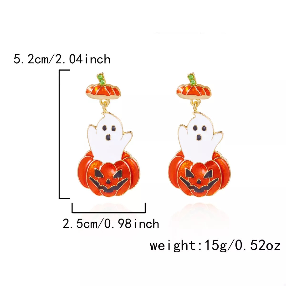 Ghost Pumpkin Halloween Dangle Earrings