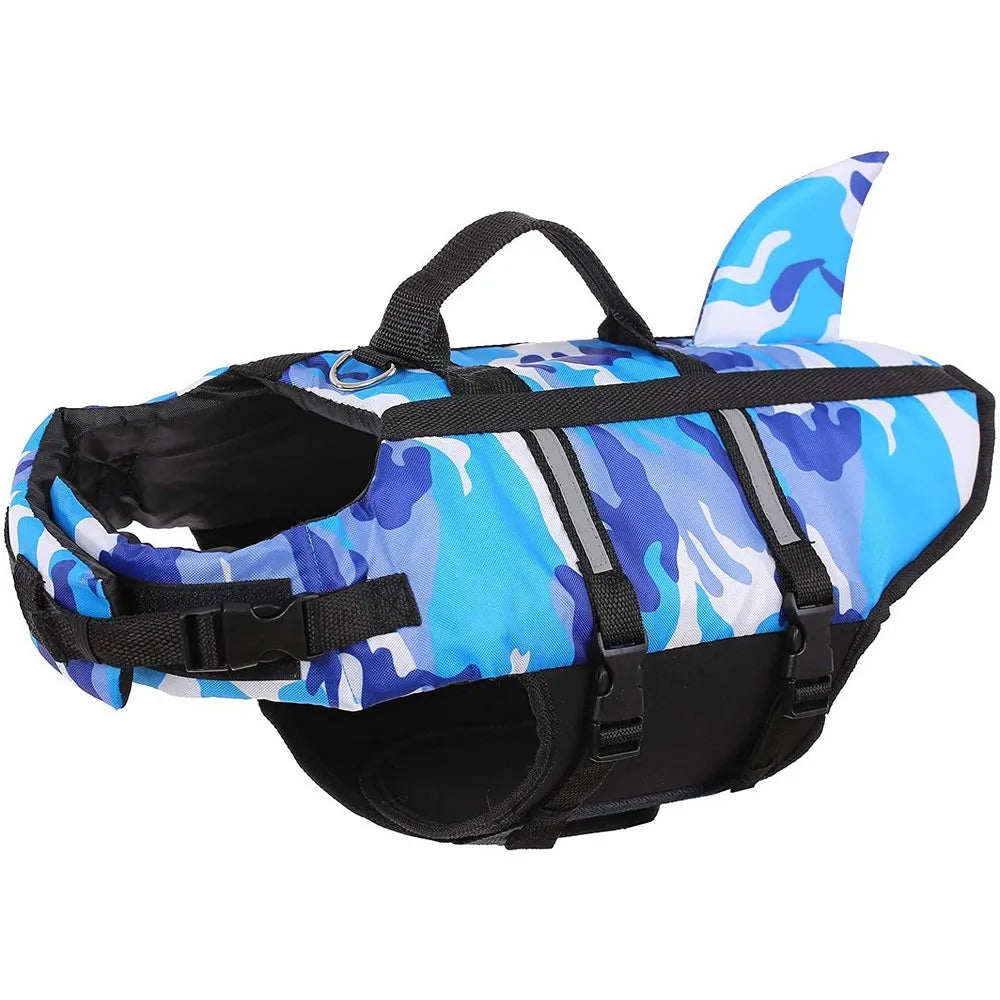 Shark Fin Dog Life Vest - Camouflage Swimwear