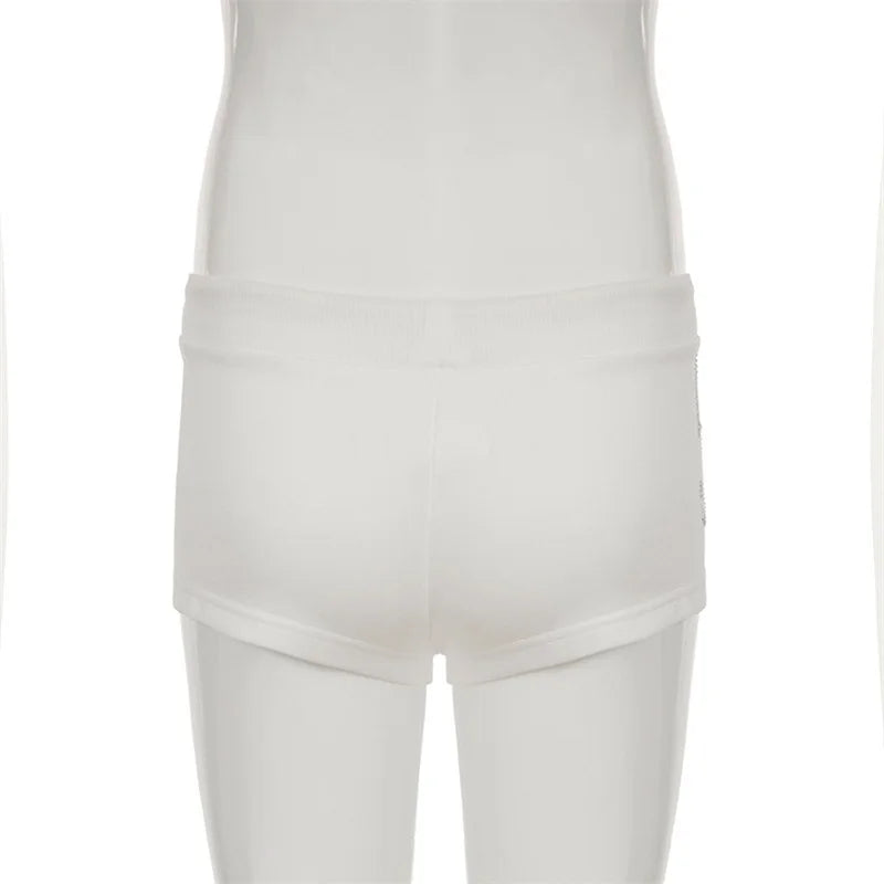 Y2K Rhinestone Summer Shorts for Beach Vibes