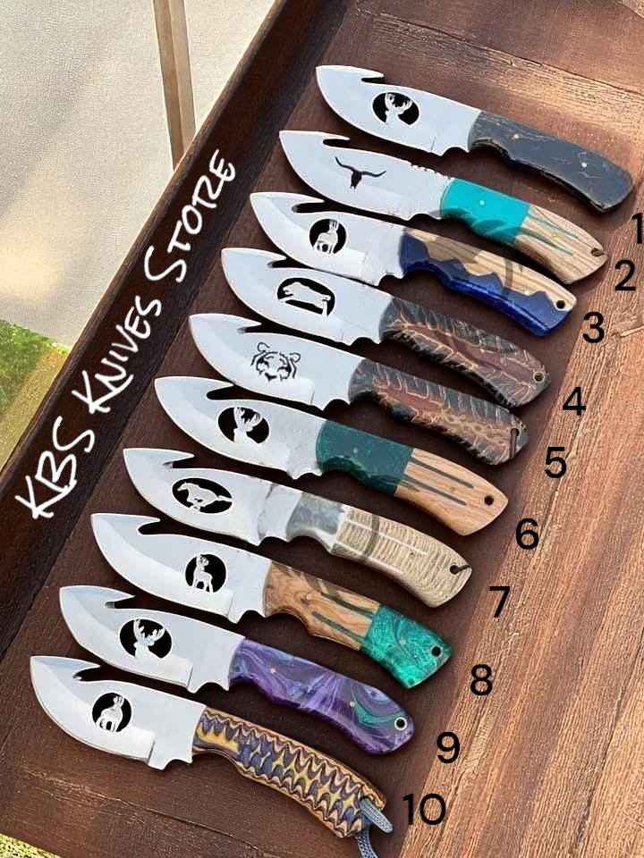 Working Cowboy Knives - 4.5" D2 Steel with Guthook & Pine-Cone Resin Handle