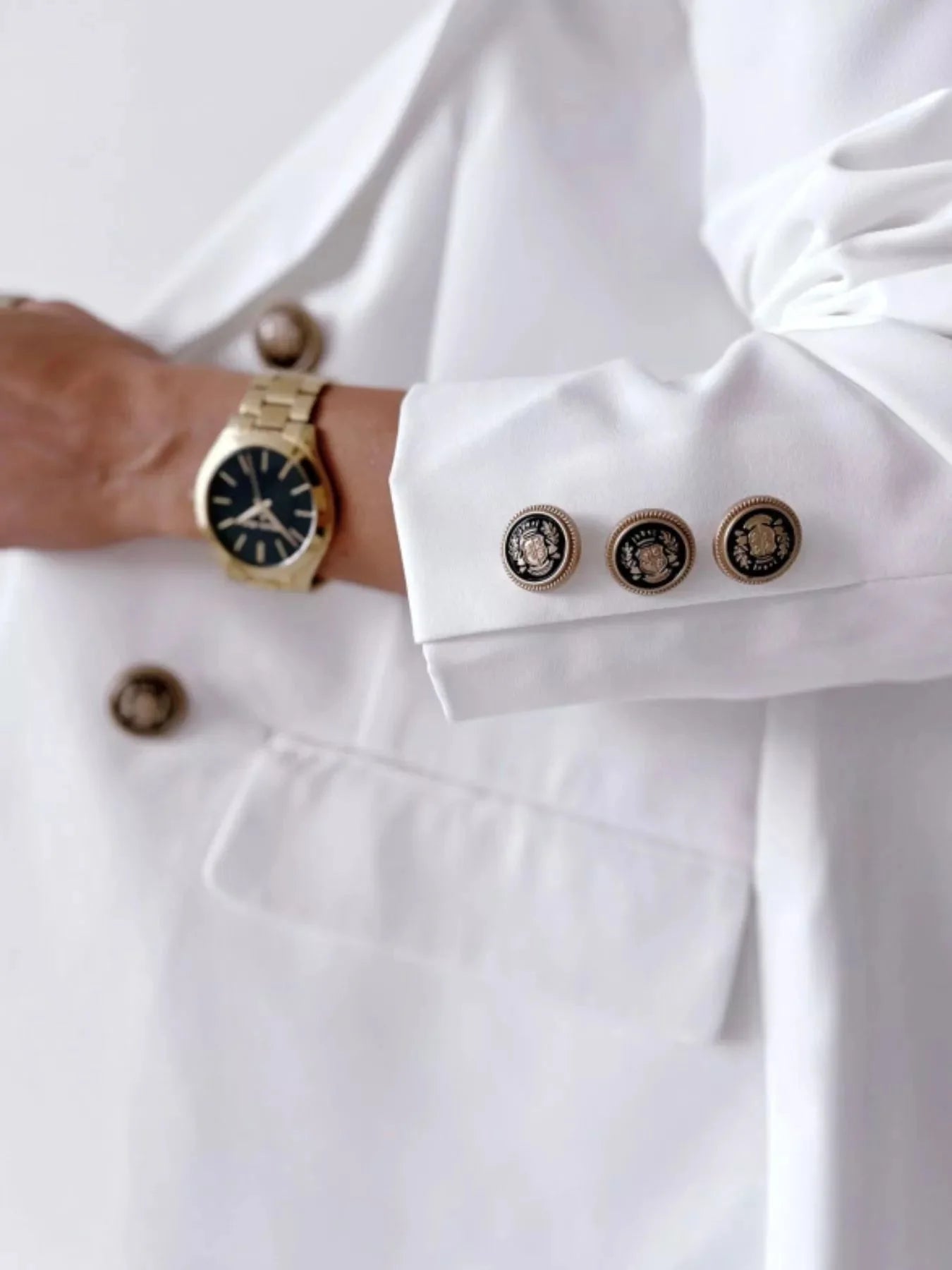 Double-Breasted Lapel Collar Blazer