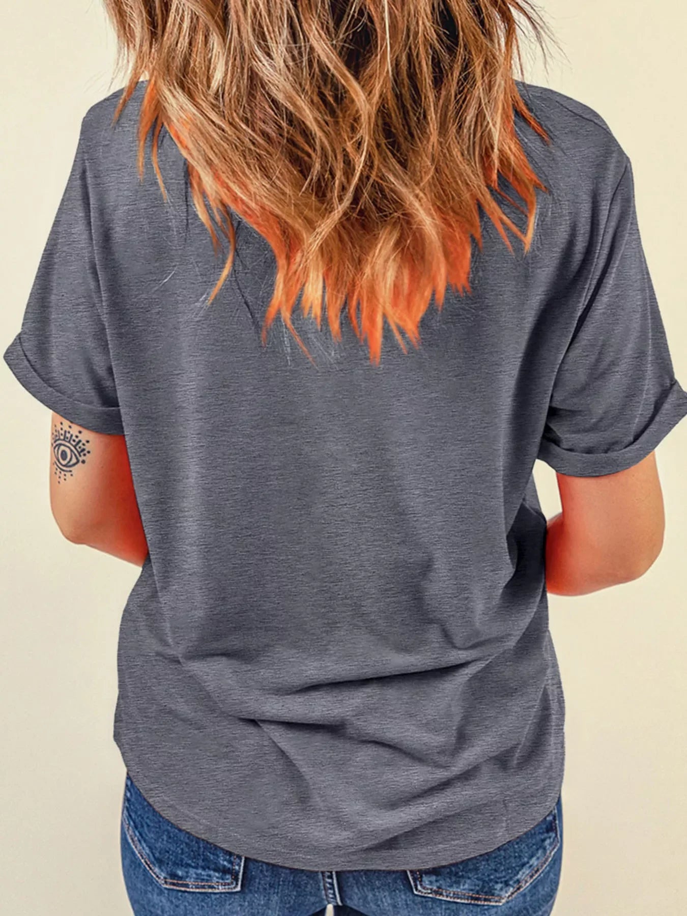 Round Neck Casual Ghost Halloween Graphic T Shirt