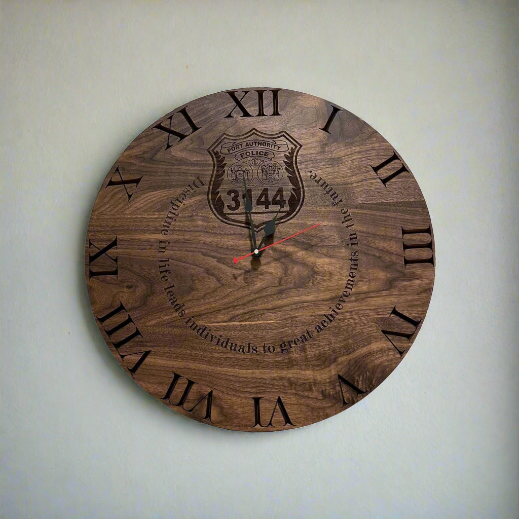 Custom Walnut Wooden Clock with Personalized Engraving