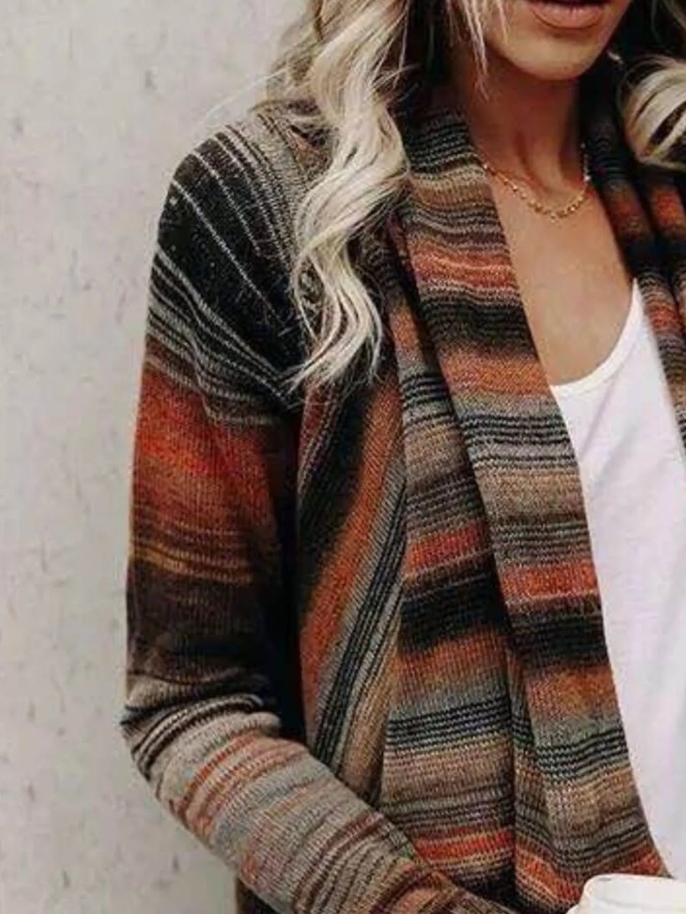 Fringe Long Sleeve Wrap Oversized Cardigan