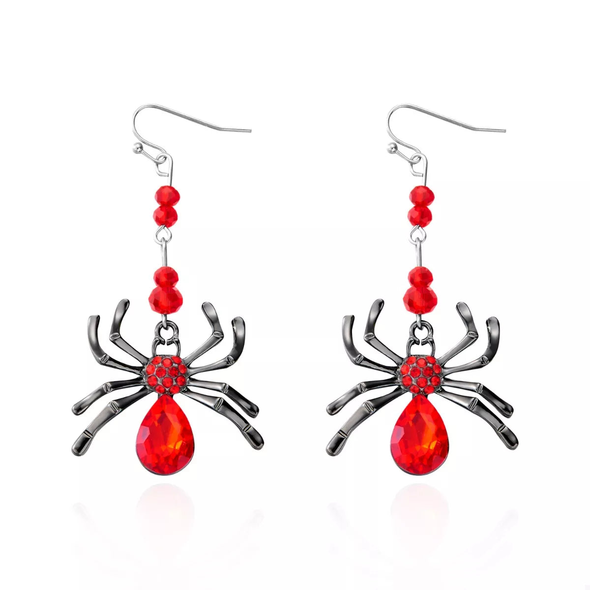 Crystal Spider Halloween Dangle Earrings