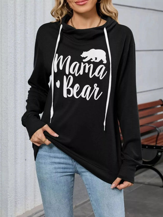 Mama Bear Drawstring Womens Long Sleeve Hoodie