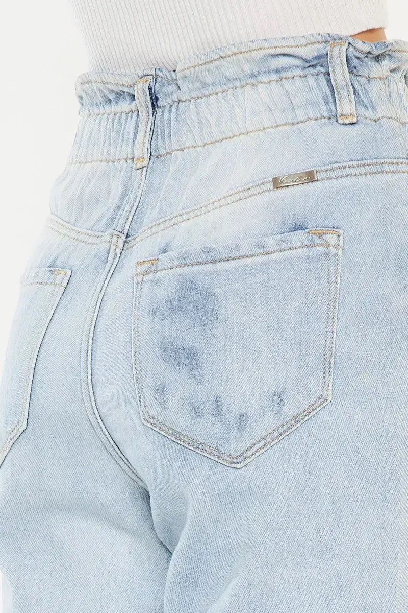 Open Pack Paperbag Distressed Kancan Mom Jeans