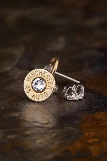 45 Auto Bullet Head Stud Earrings