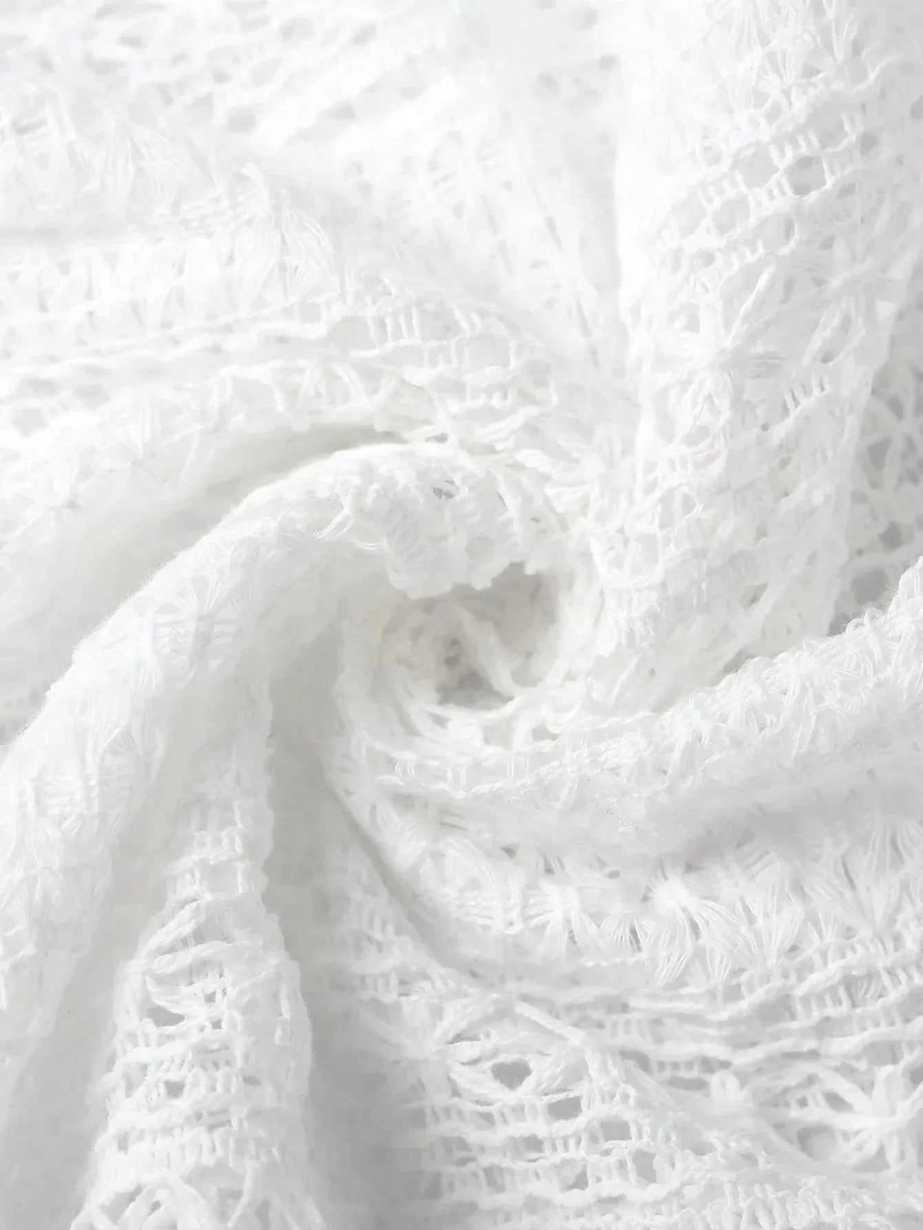 Crochet Notched Button Front Shirt