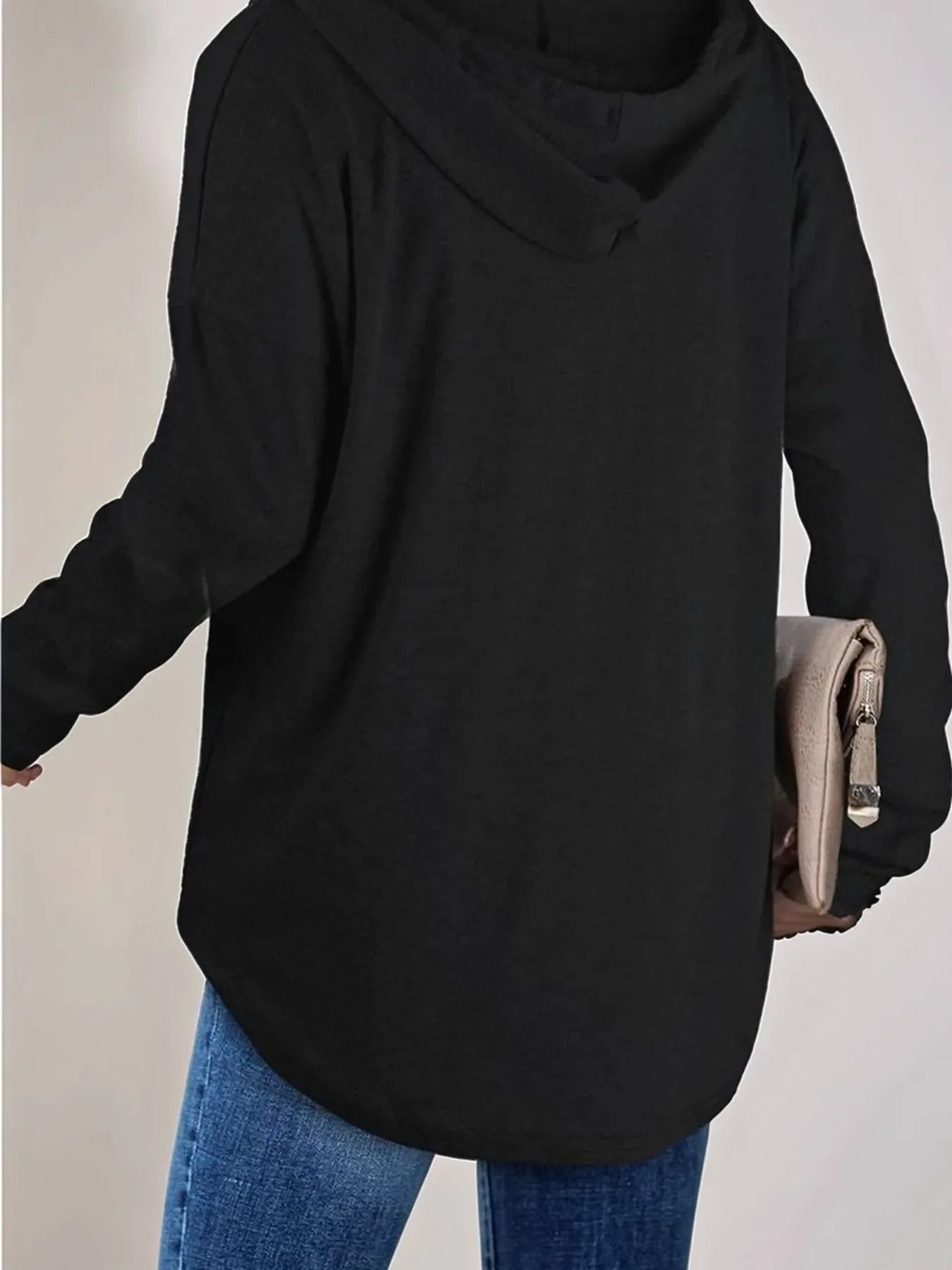 Plus Size Drawstring Long Sleeve Hoodie
