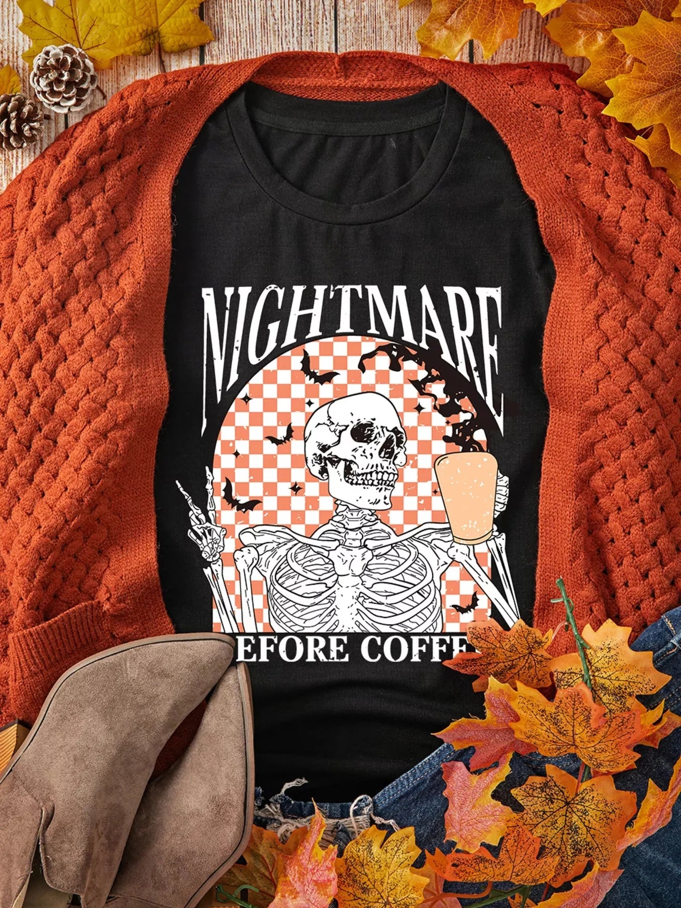 Nightmare Before Coffee Halloween Graphic Tee