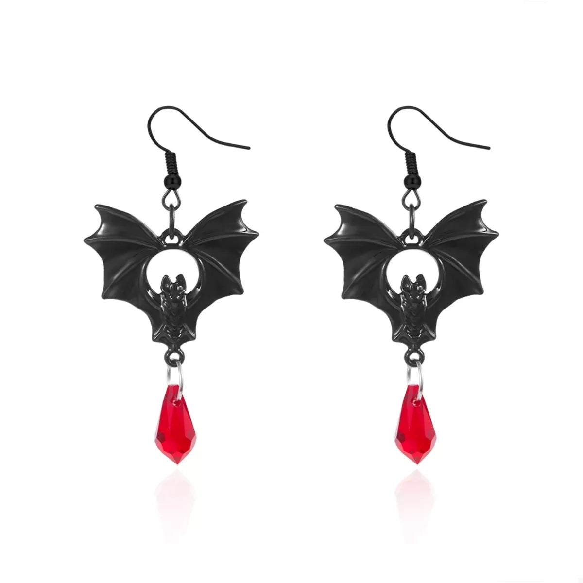 Gothic Bat Halloween Drop Earrings