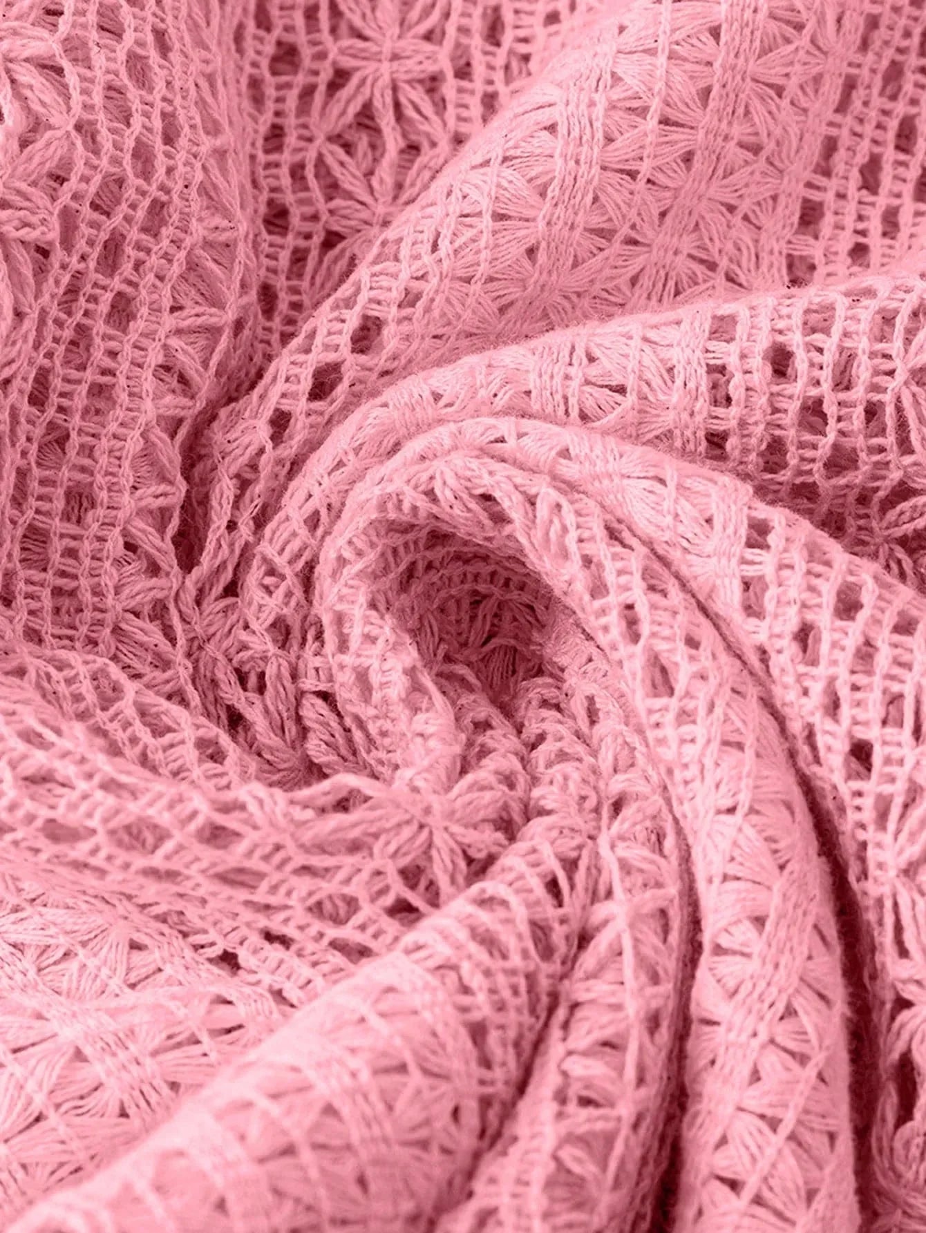 Crochet Notched Button Front Shirt