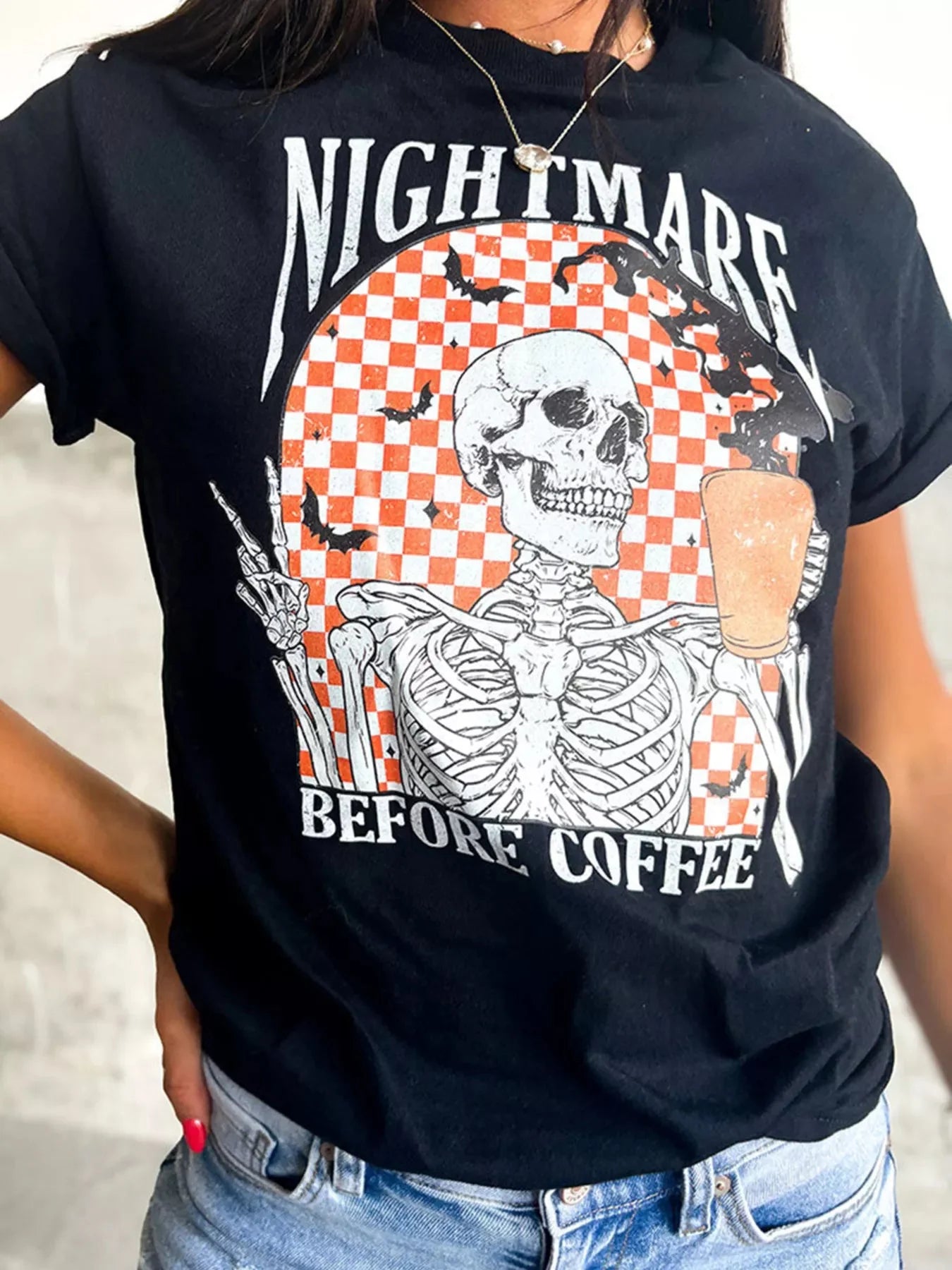 Nightmare Before Coffee Halloween Graphic Tee