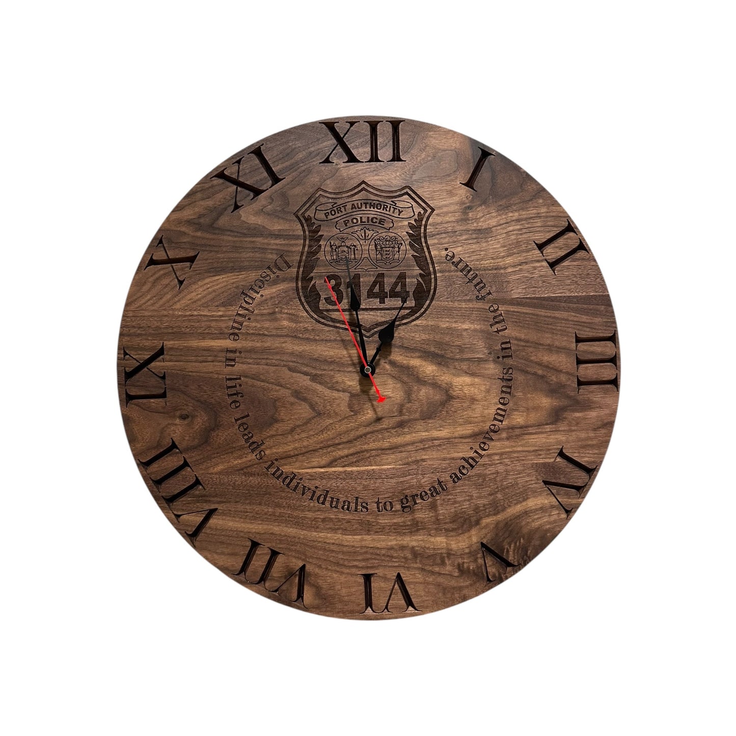 Custom Walnut Wooden Clock with Personalized Engraving