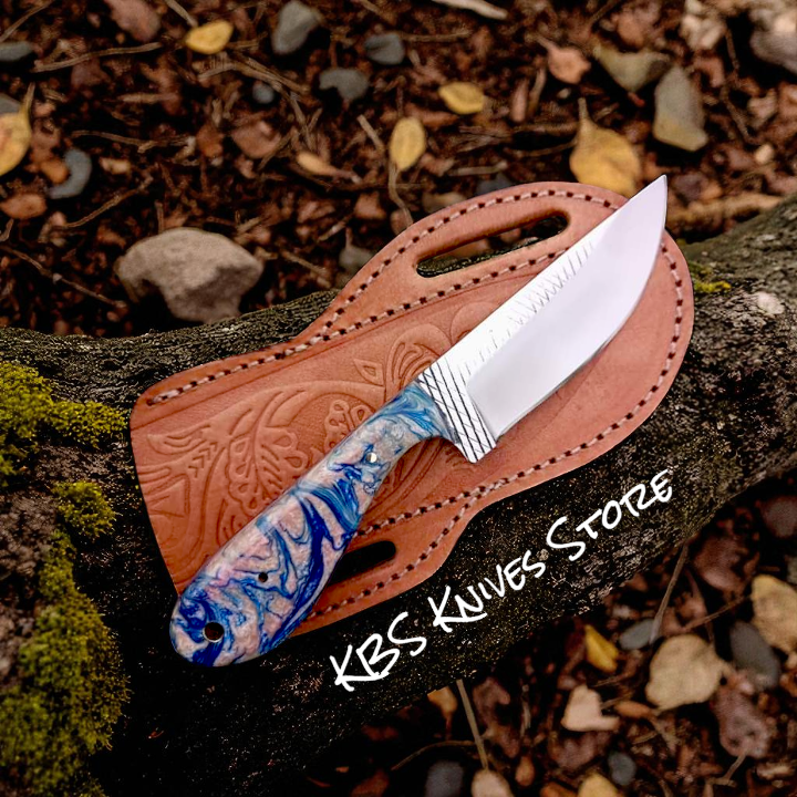 Fixed Blade Ranch Knife with Epoxy Resin Handle and Sheath
