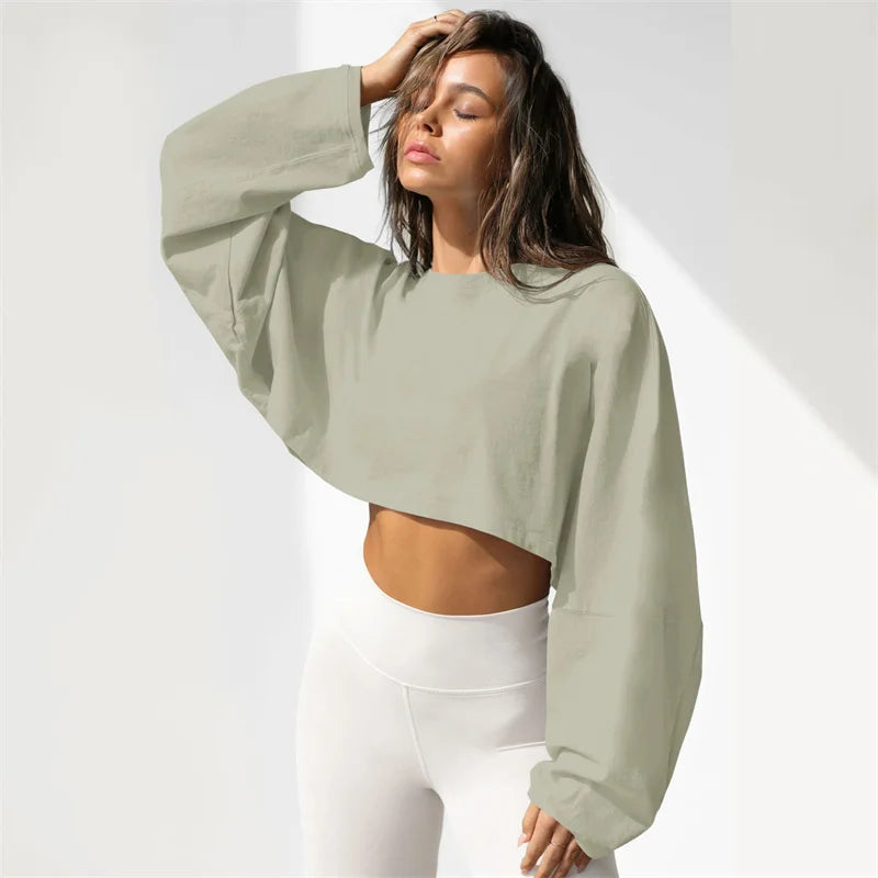 FlexiFit Women's Long Sleeve Sports Crop Top