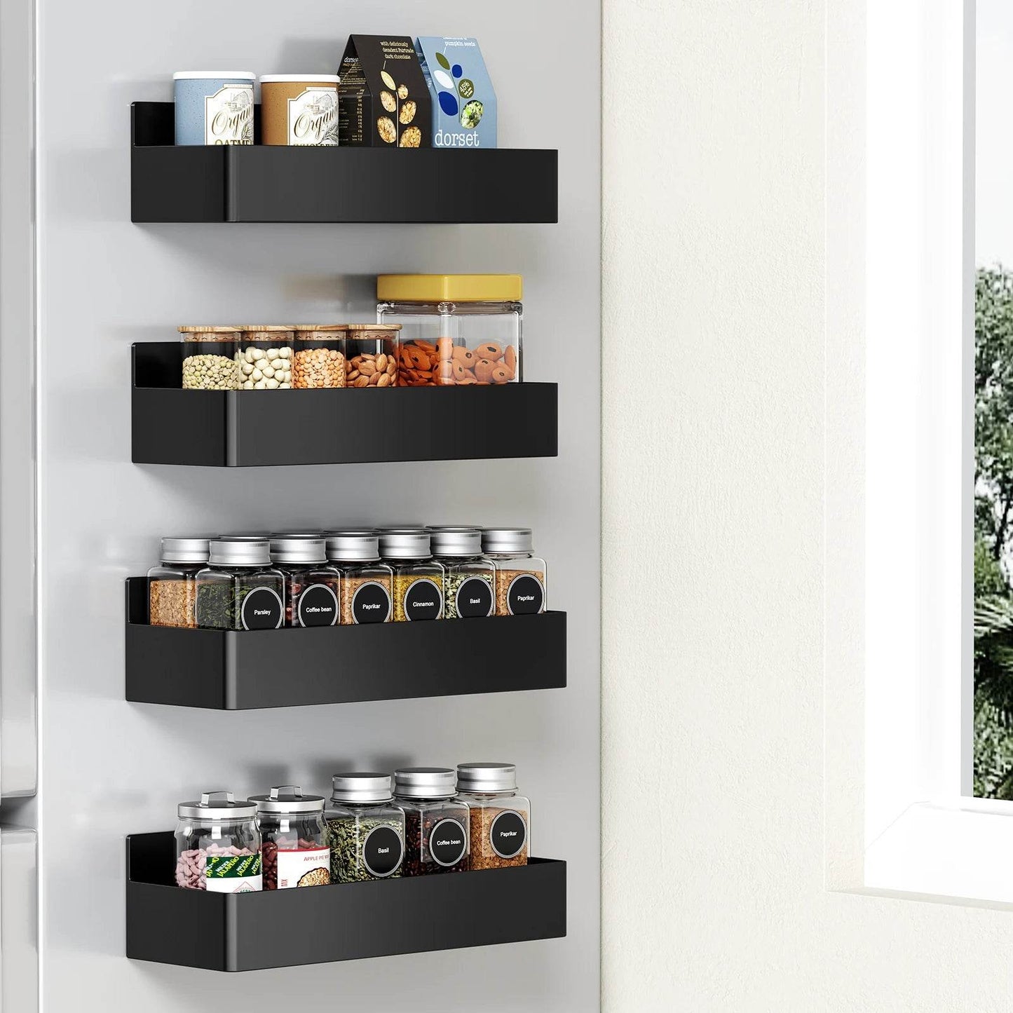 Magnetic Spice Rack Set for Refrigerator