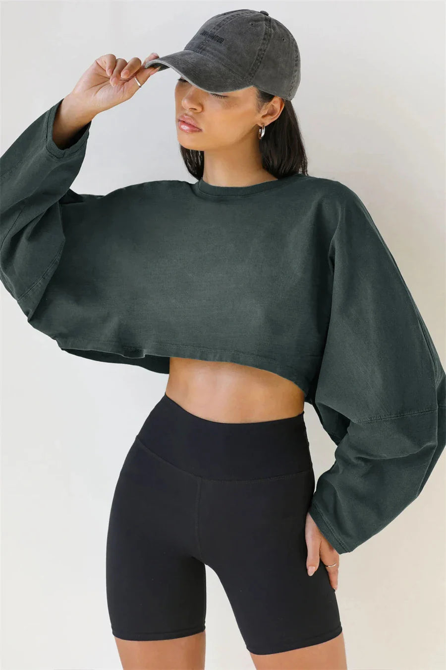 FlexiFit Women's Long Sleeve Sports Crop Top