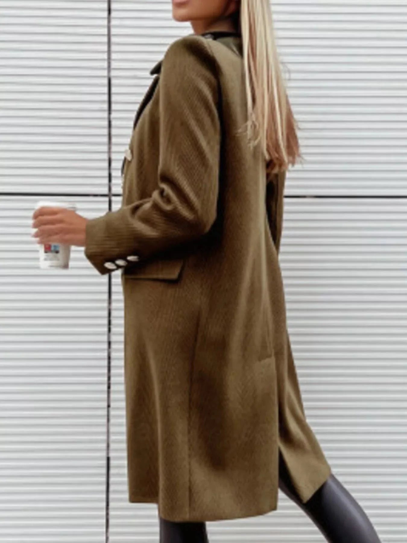 Double-Breasted Long Sleeve Coat