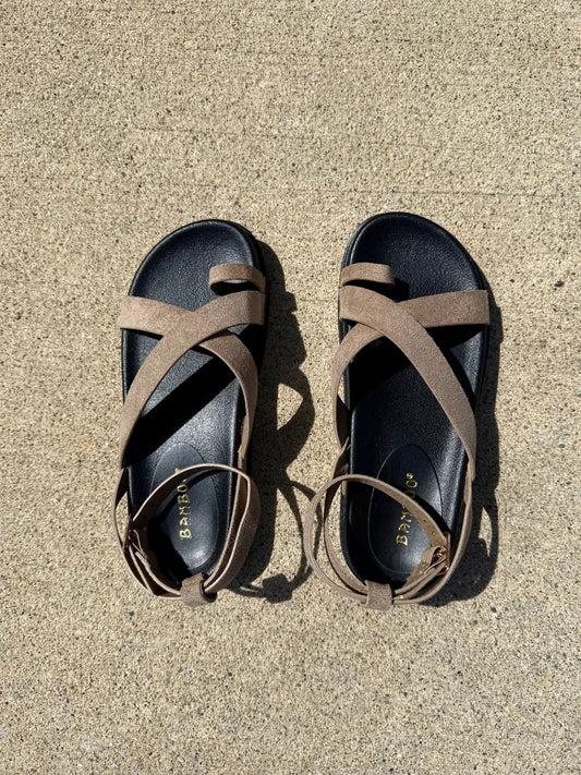 Amanda Oatmeal Strappy Platform Sandals - DOORBUSTER