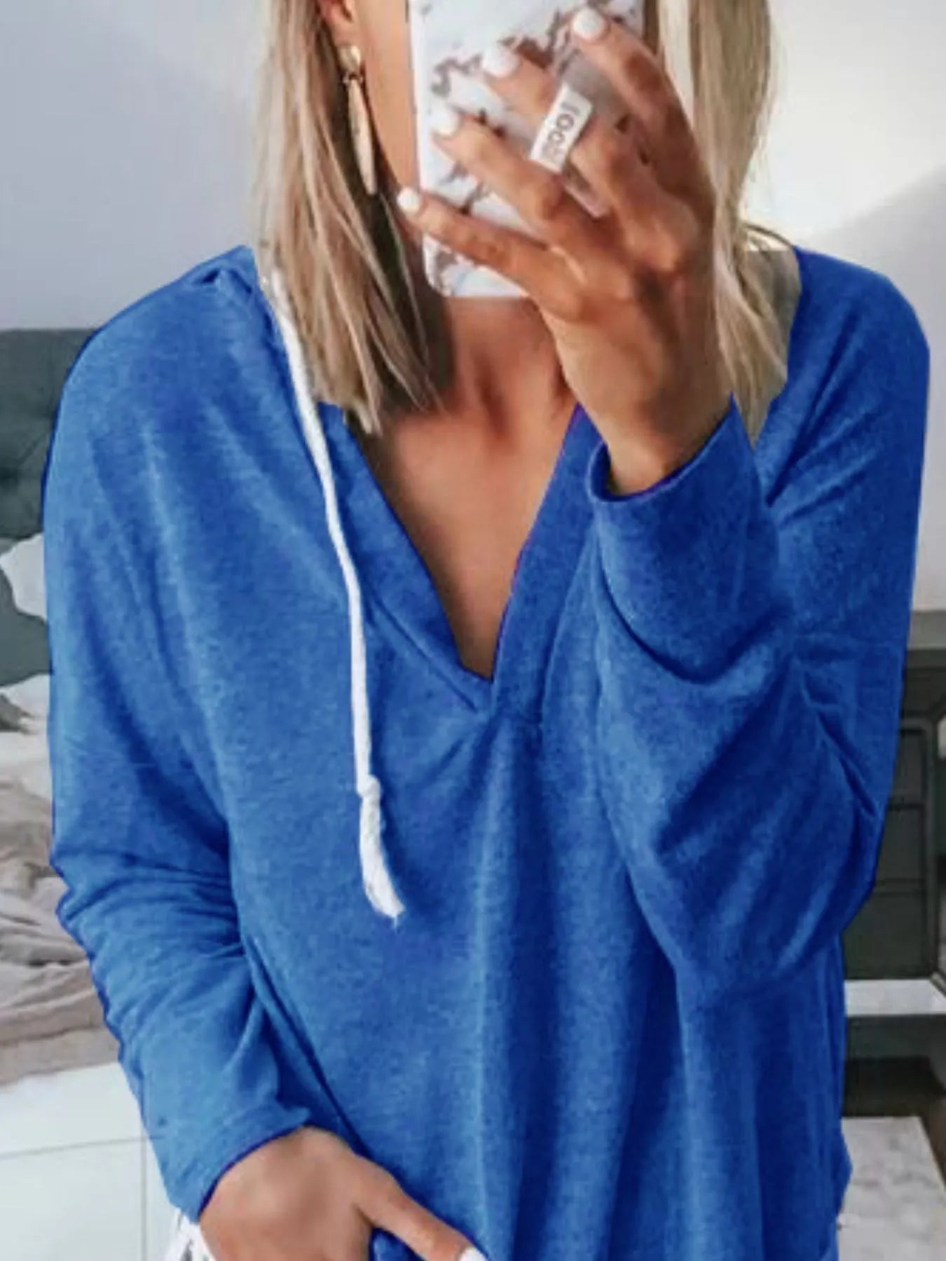 Plus Size Drawstring Long Sleeve Hoodie