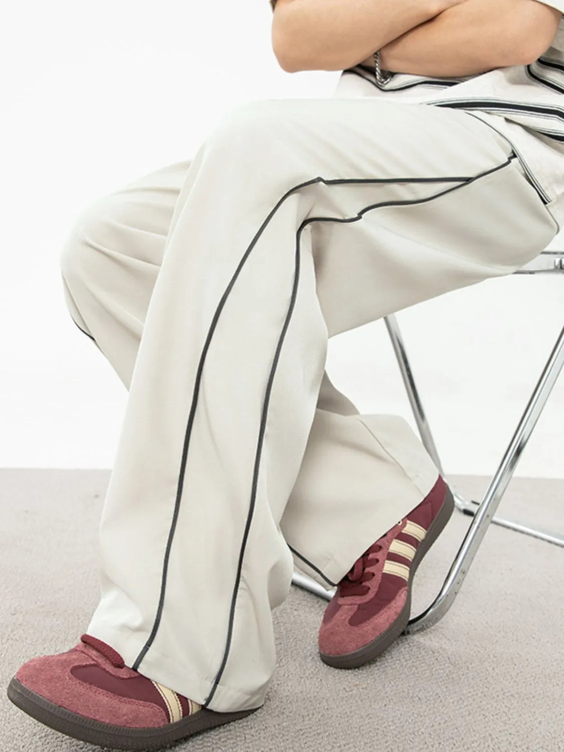 Men's Contrast Straight Sweatpants