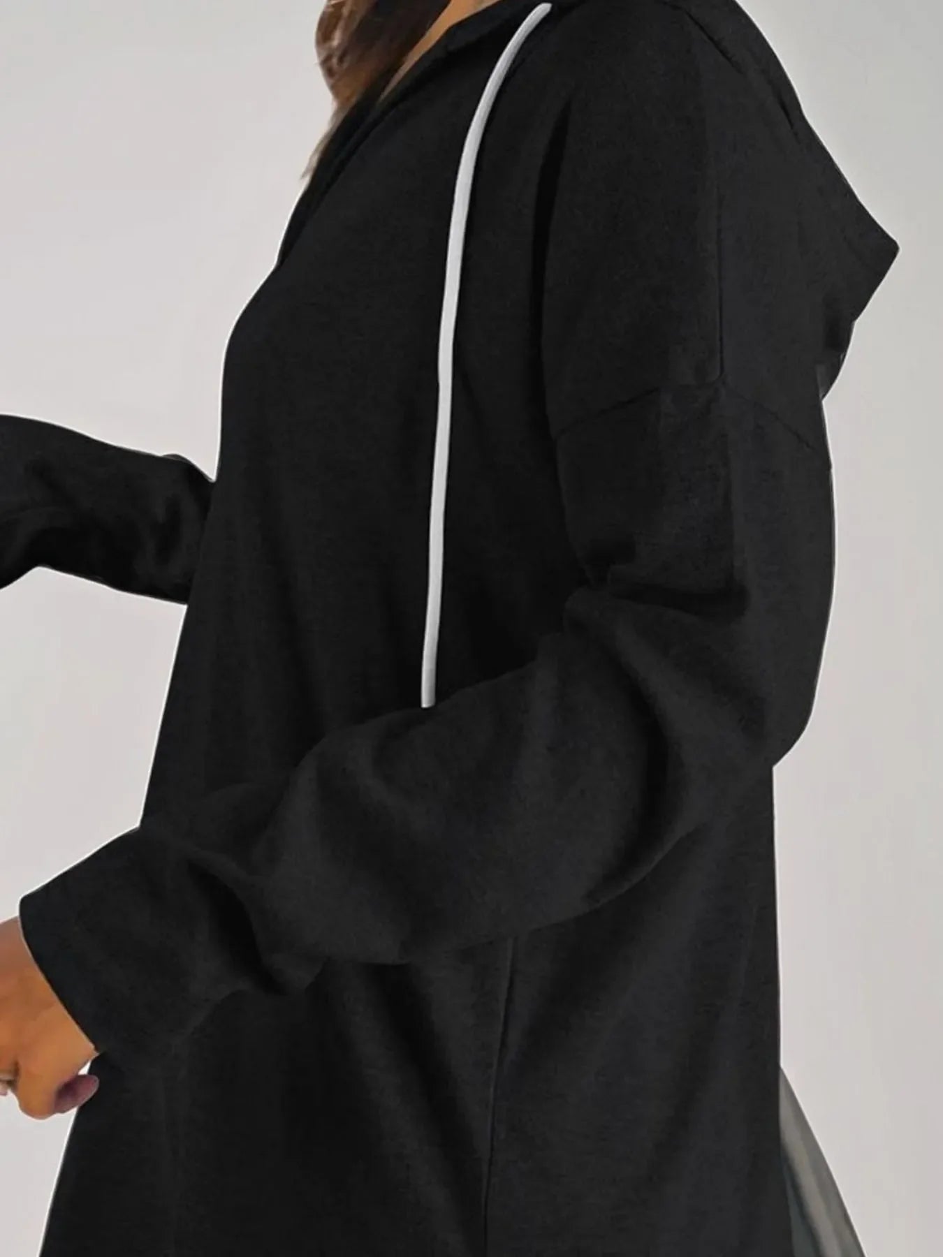 Plus Size Drawstring Long Sleeve Hoodie