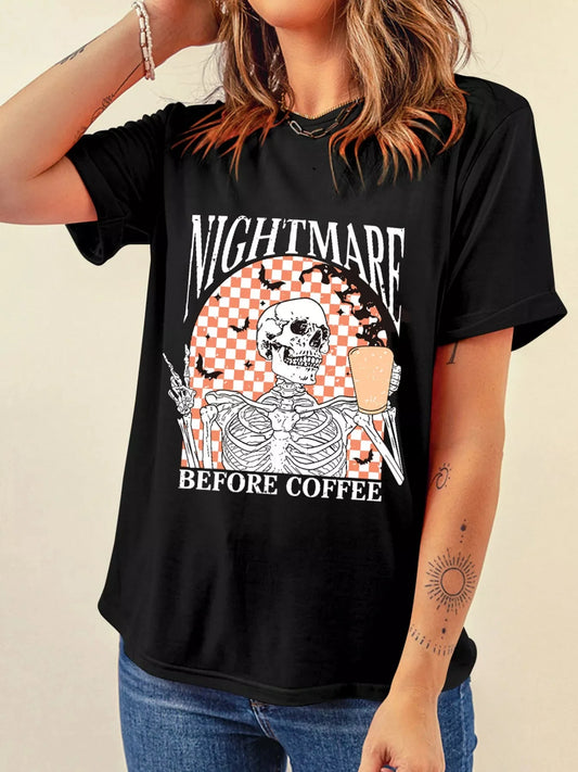 Nightmare Before Coffee Halloween Graphic Tee