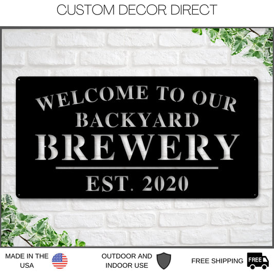 Custom Bar Sign, Personalized Pub Sign, Outdoor Kitchen Bar, Gift for Him, Bar Decor, Groomsmen Gift, Metal Bar Sign, Man Cave, Bar Sign