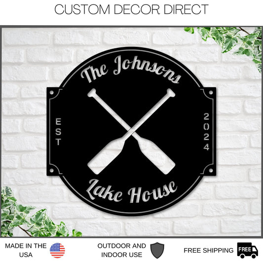 Lakehouse sign, Canoe Sign, Personalized Canoe Sign, Metal Canoe Sign, Custom Cabin Sign, Metal sign, Camping sign, Lodge Sign, Cabin Sign