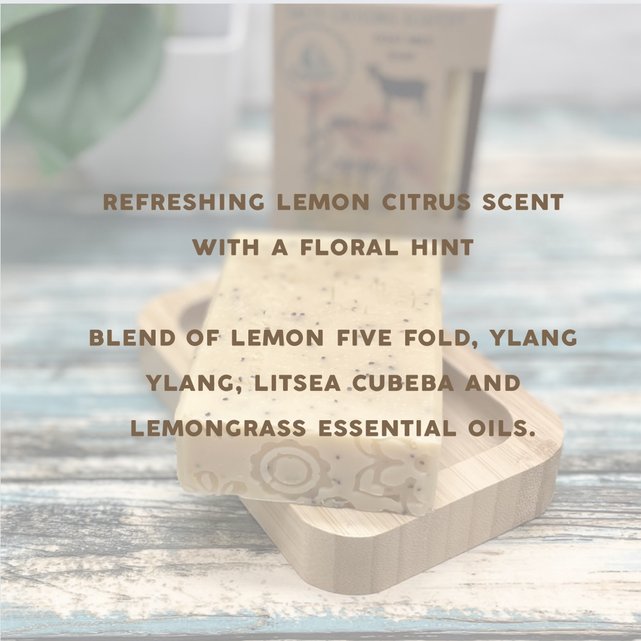 Lemon Poppy Scrub Soap Bar with Tallow & Goat Milk