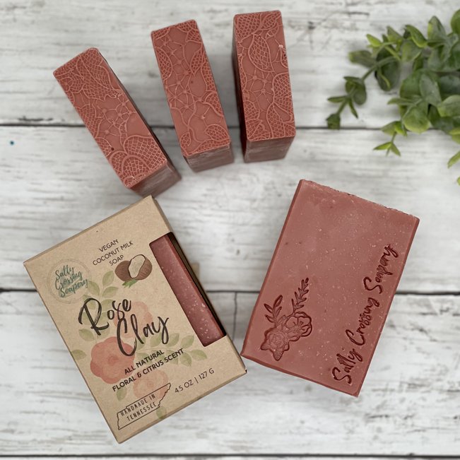 Rose Clay Soap Bar with Coconut Milk